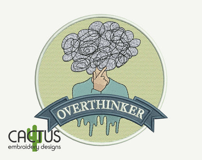 Overthinker Patch Embroidery Design