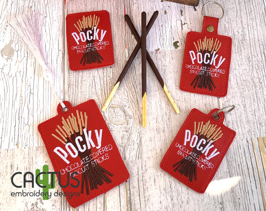 P Chocolate sticks Set of Bookmark\Bag Tag, Eyelet Fob, Feltie, Snap Tab