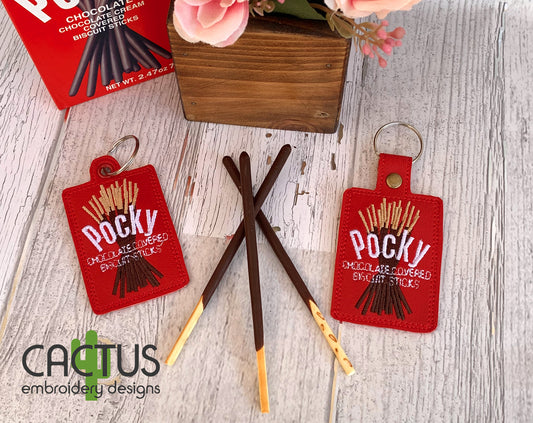 P Chocolate sticks Snap Tab & Eyelet Fob