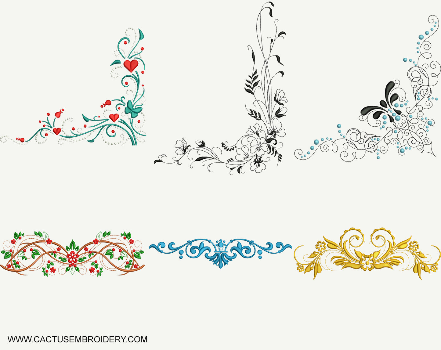 Patterns Set of 12 Embroidery Designs