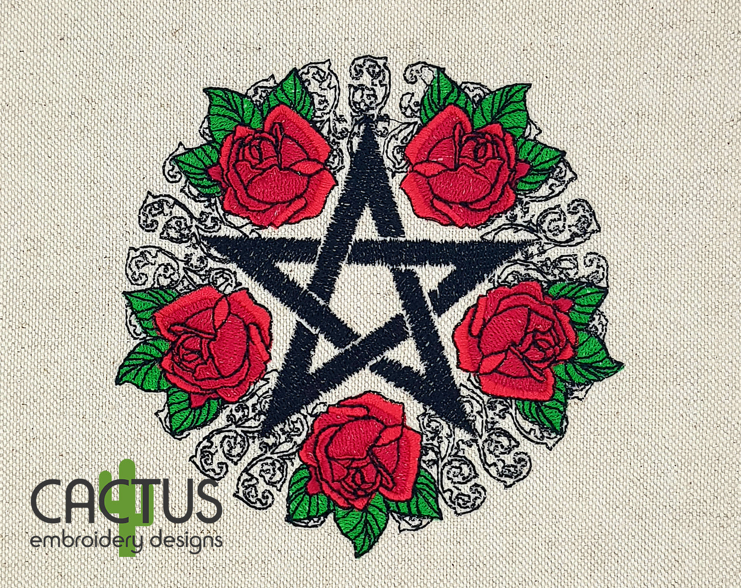 Pentagram Embroidery Design