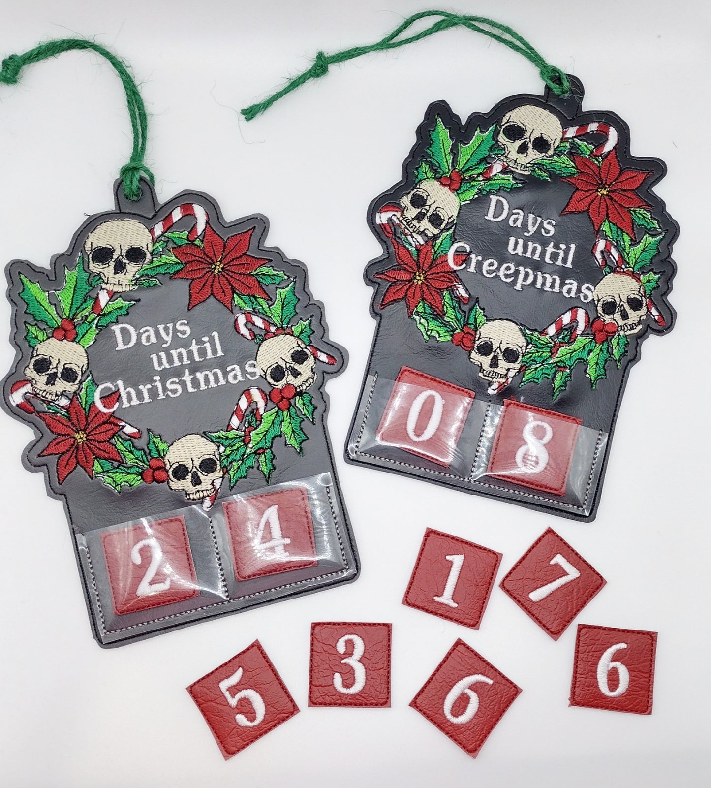 Wreath with Skulls Countdown Embroidery Design