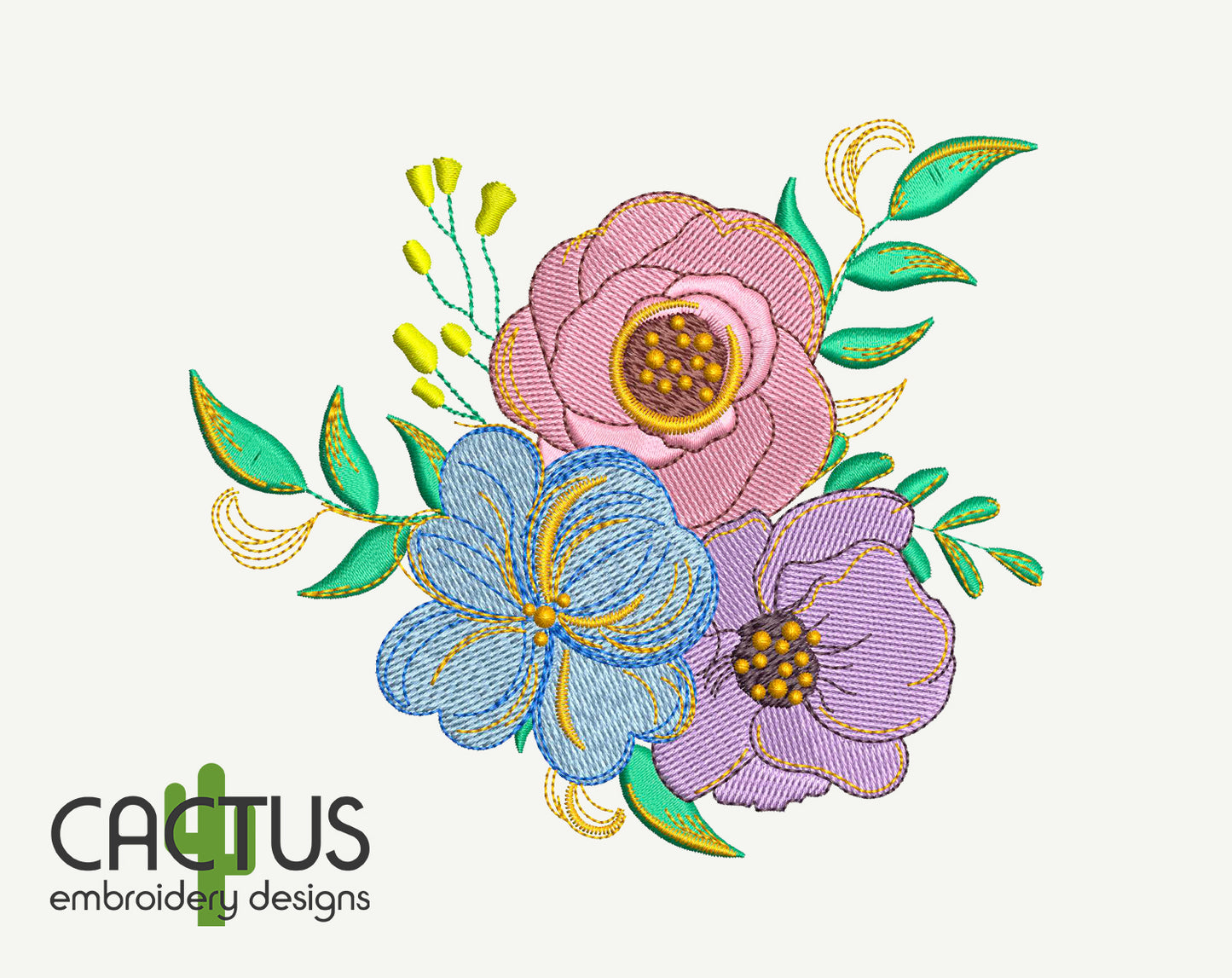 Pretty Flowers Embroidery Design