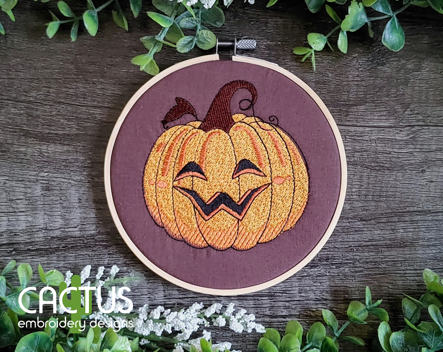 Pumpkin Lantern Embroidery Design
