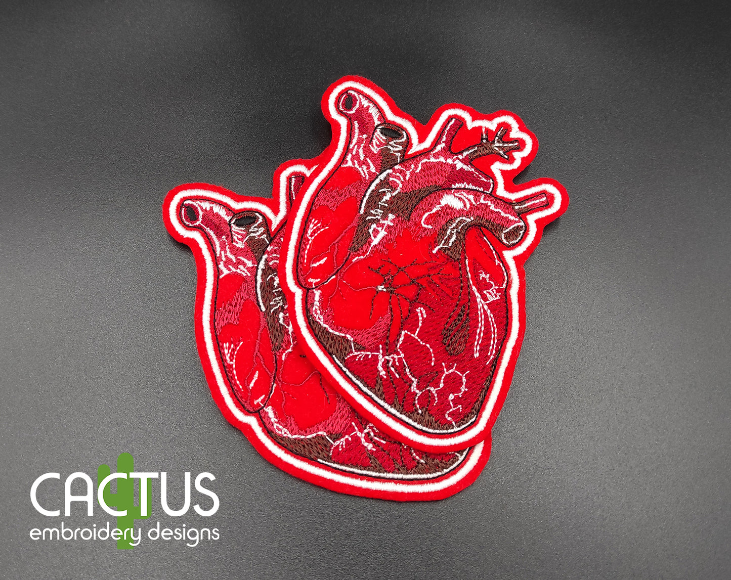 Realistic Heart Patch Embroidery Design