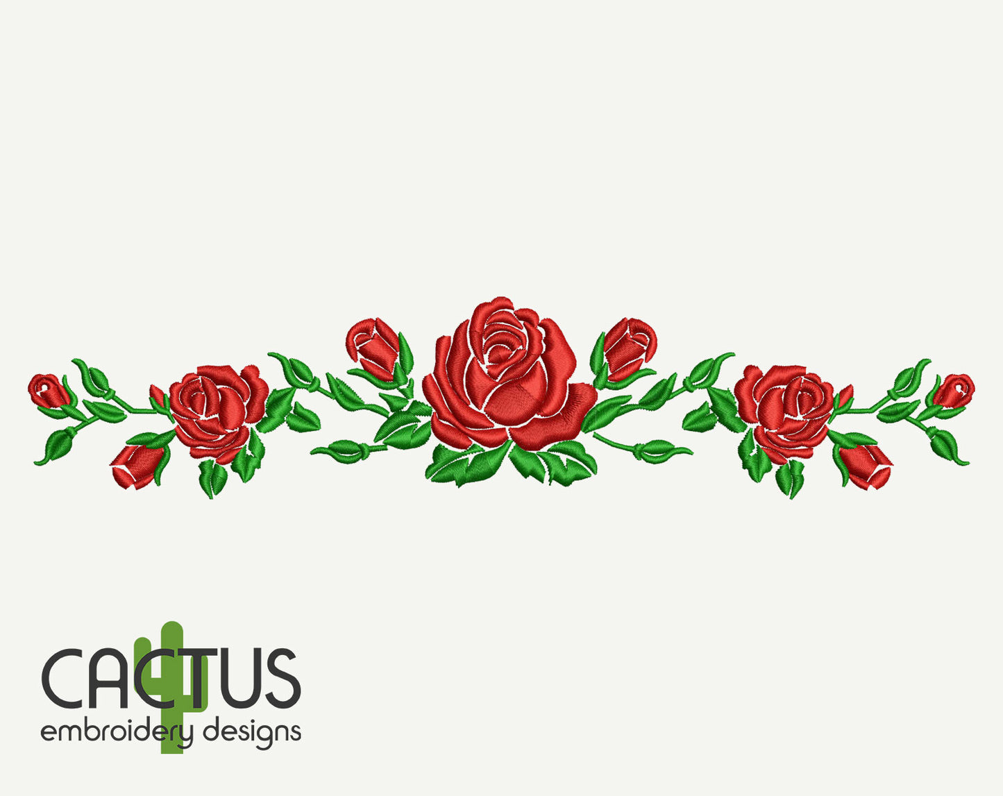 Red Roses Pattern Embroidery Design