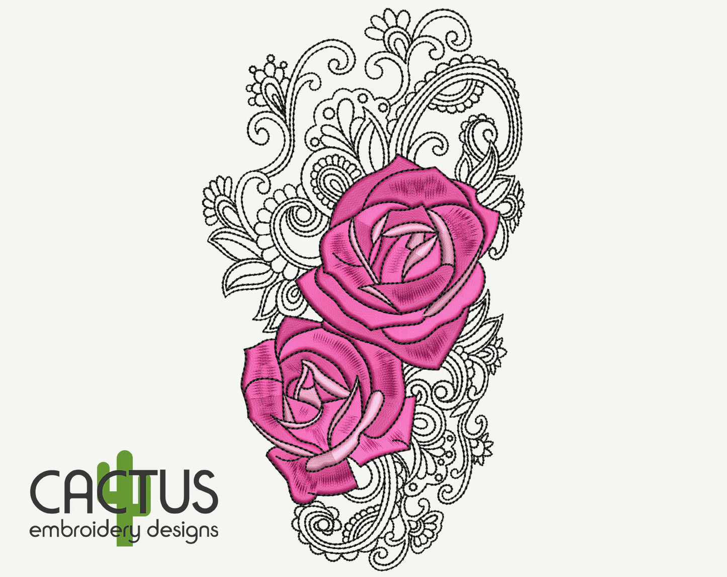 Roses Pattern Embroidery Design