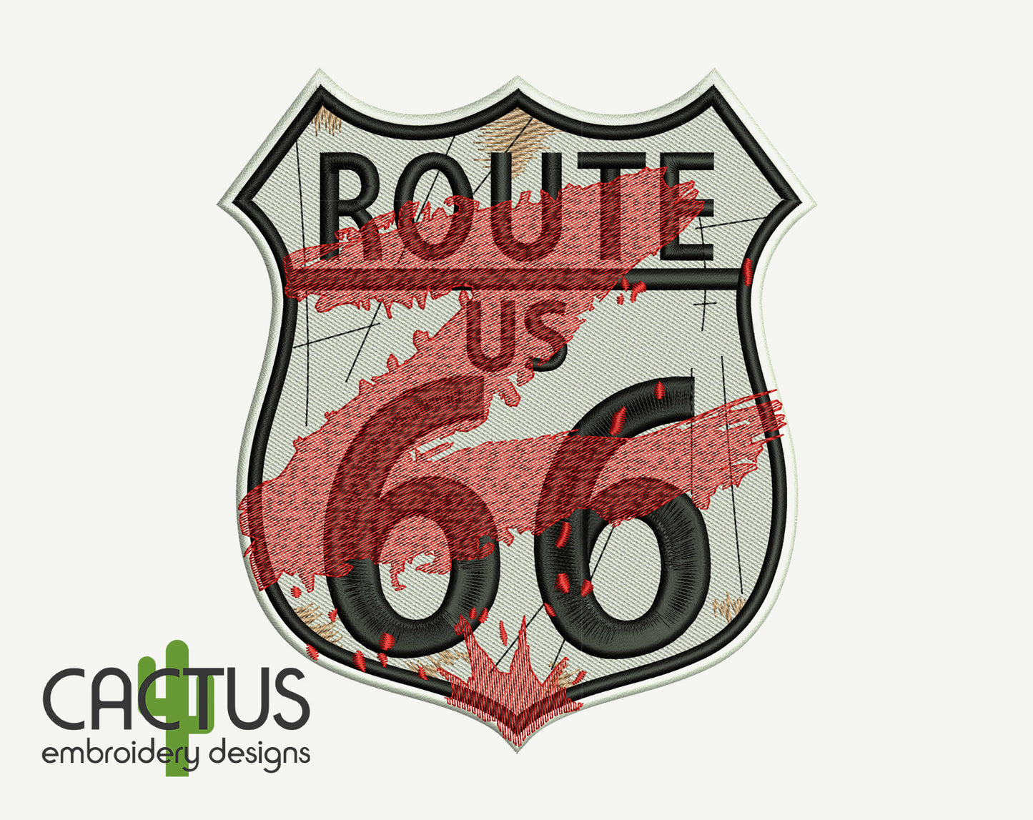 Route 66 Embroidery Design