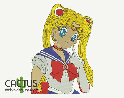 Sailor Warrior Patch Embroidery Design