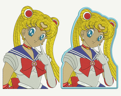 Sailor Warrior Patch Embroidery Design