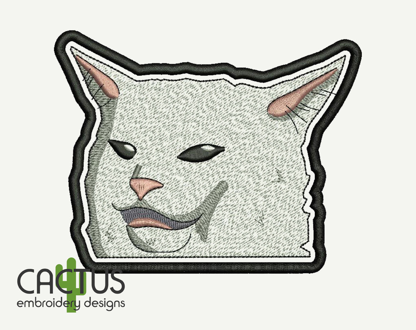 Sarcastic Cat Patch Embroidery Design