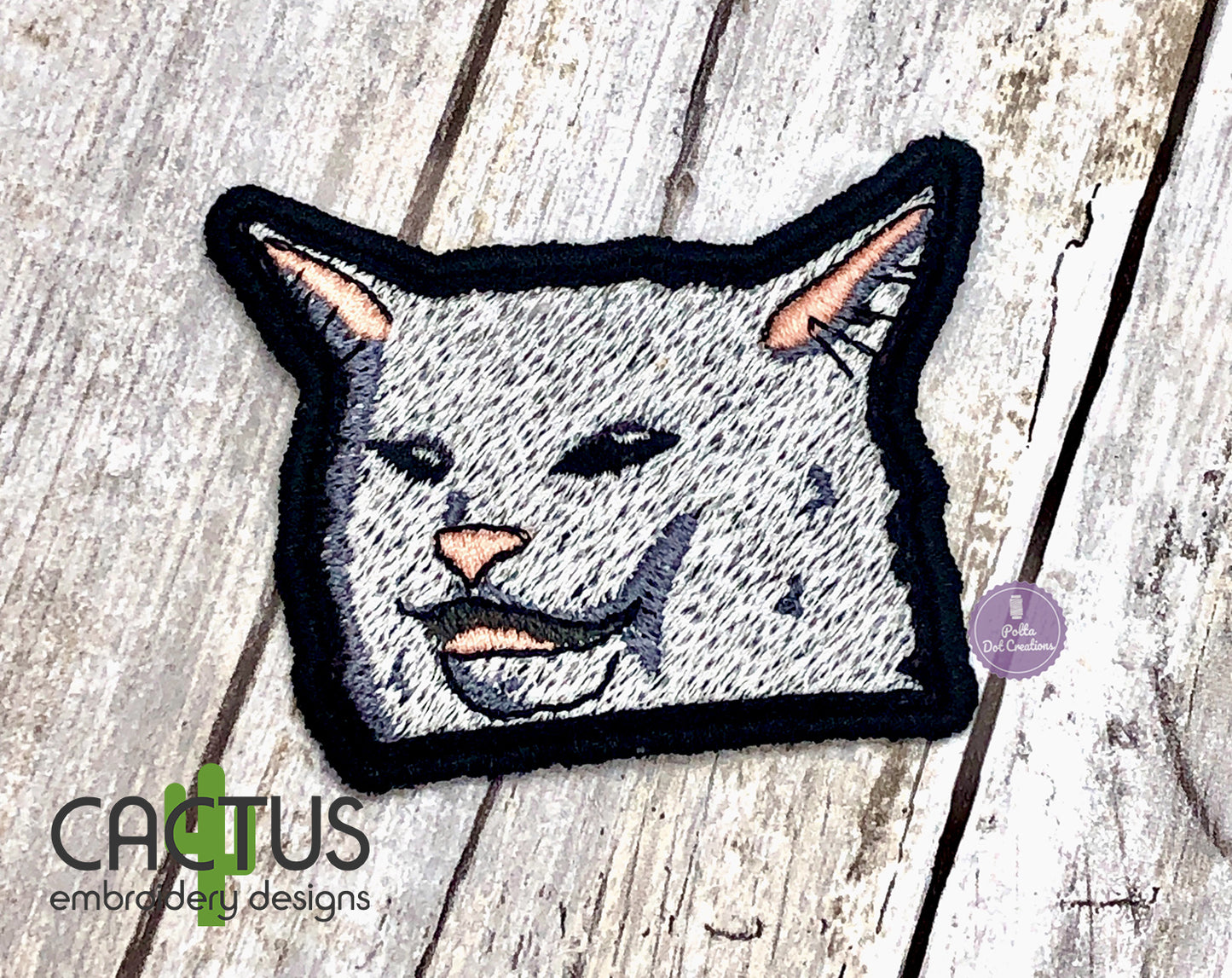 Sarcastic Cat Patch Embroidery Design