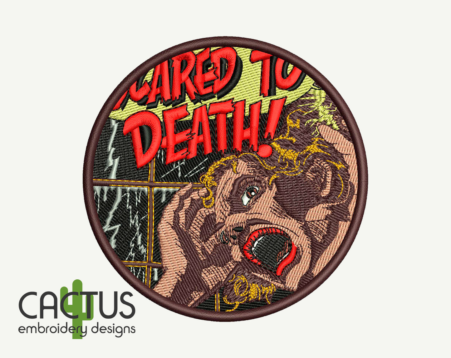 Scared to Death Patch Embroidery Design