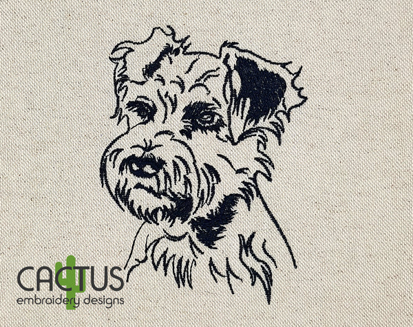 Schnauzer Embroidery Design – Cactus Embroidery Designs