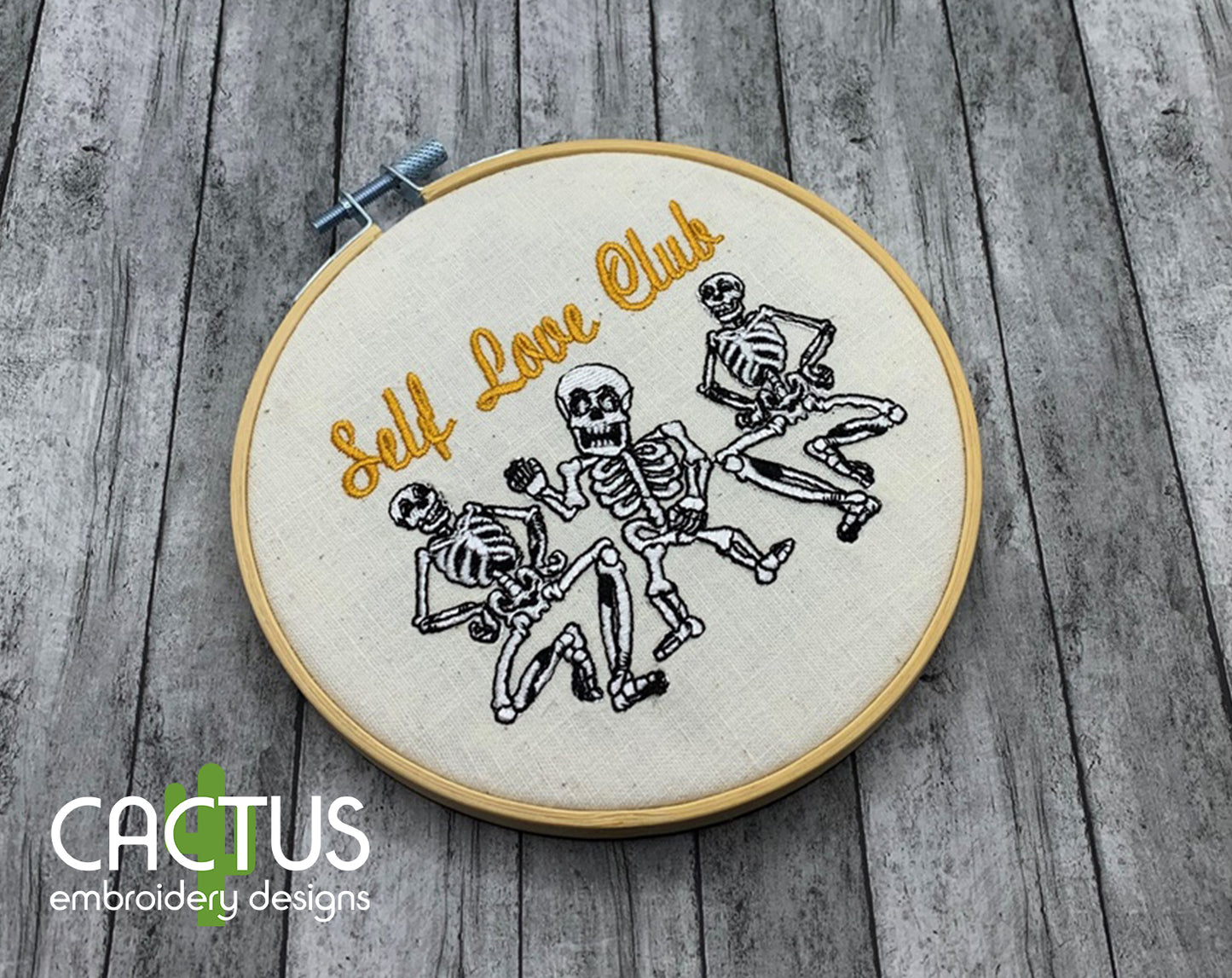 Skeletons Self Love Club Embroidery Design