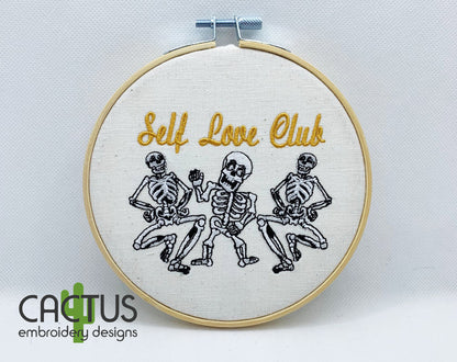 Skeletons Self Love Club Embroidery Design