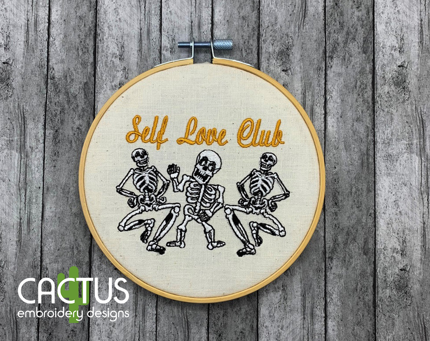 Skeletons Self Love Club Embroidery Design