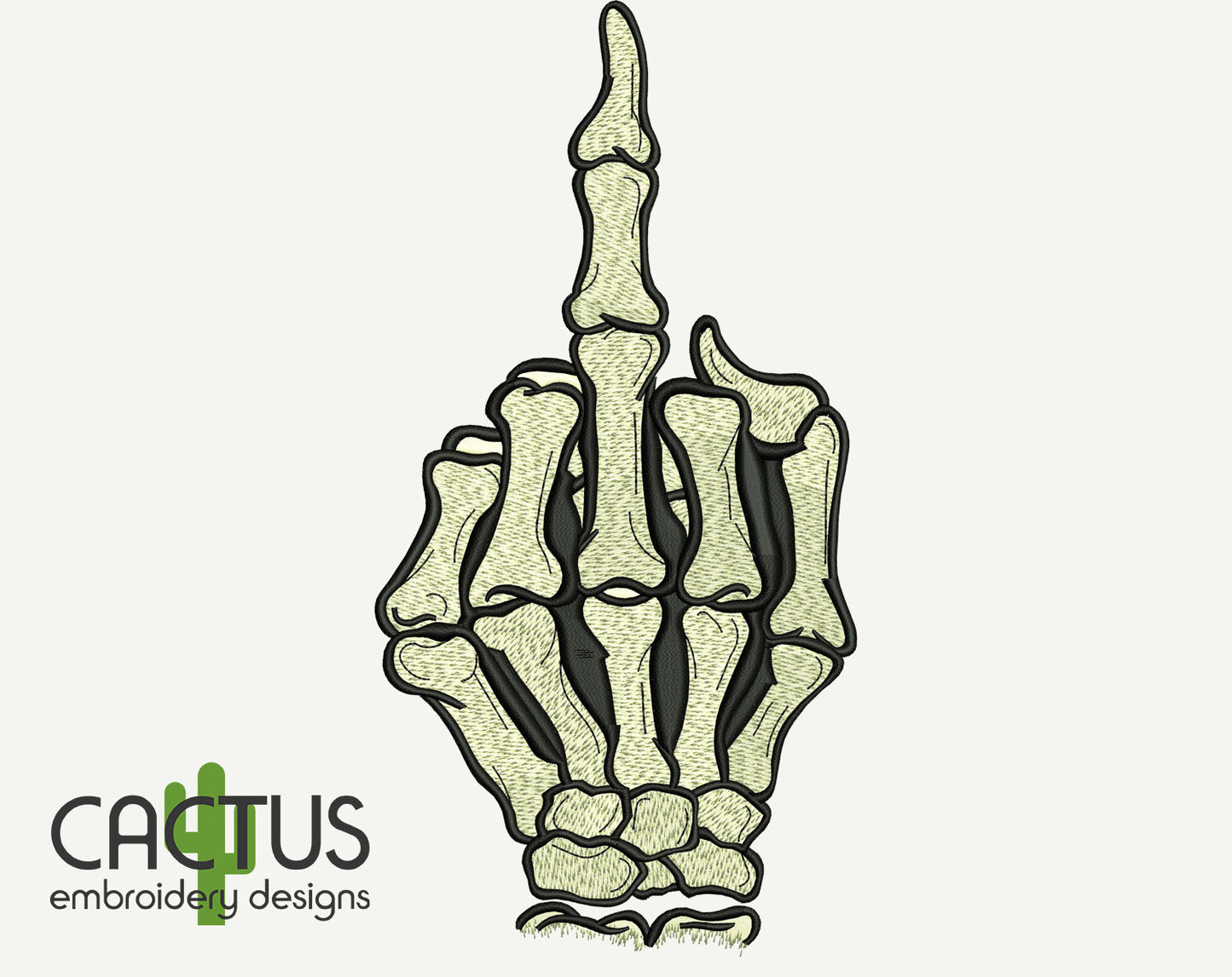 Skeleton Finger Embroidery Design