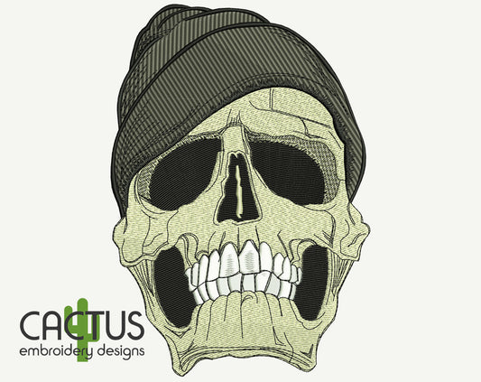Skull In Hat Embroidery Design
