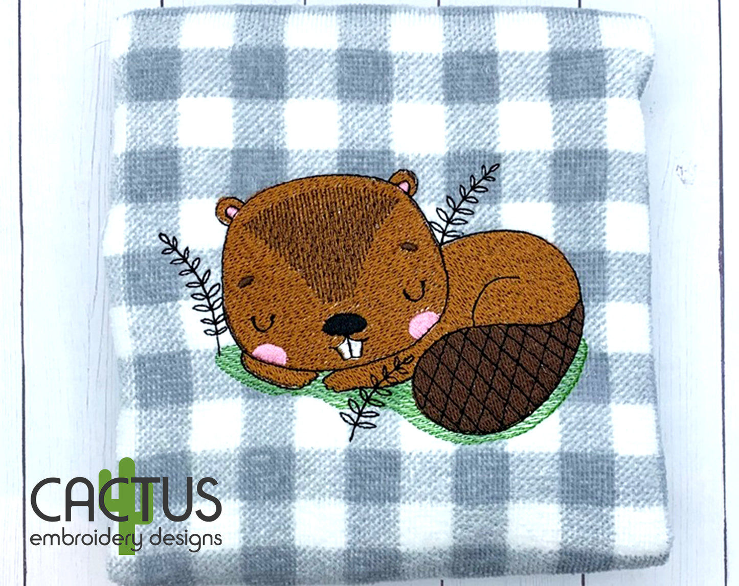 Sleeping Beaver Embroidery Design