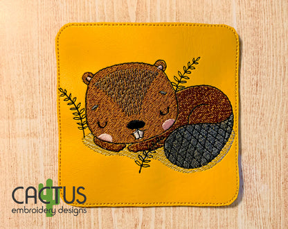 Sleeping Beaver Embroidery Design