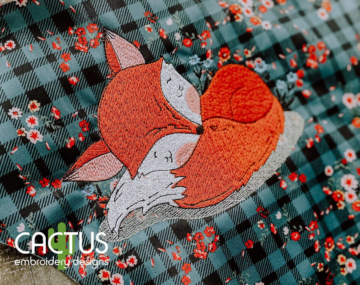 Sleeping Fox Embroidery Design