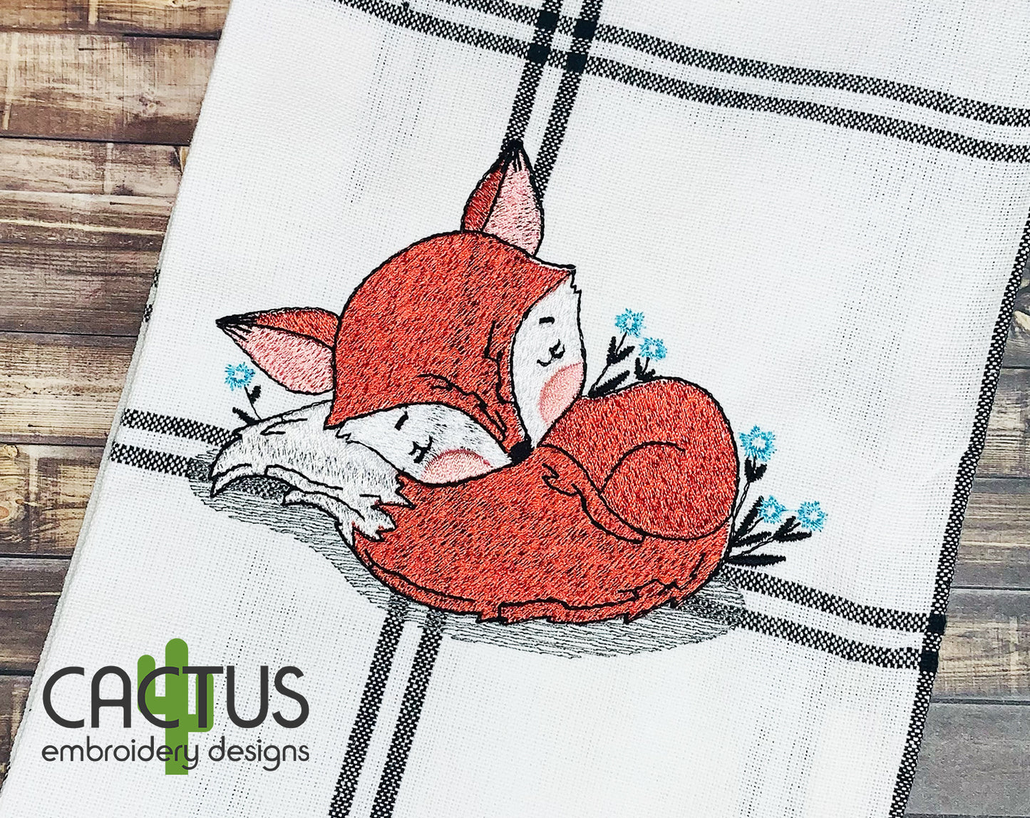 Sleeping Fox Embroidery Design