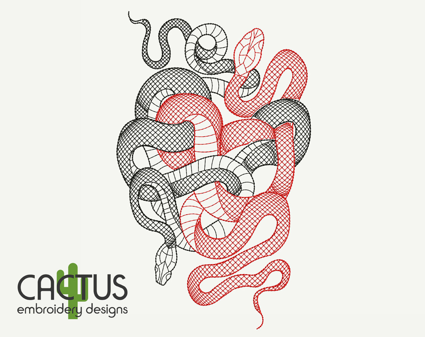 Snakes Embroidery Design