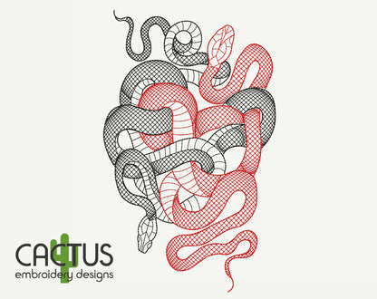 Snakes Embroidery Design