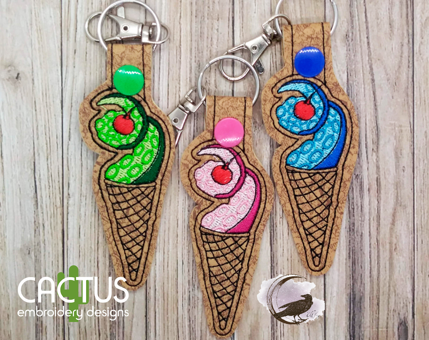 Tentacle Ice Cream Snap Tab & Eyelet Fob