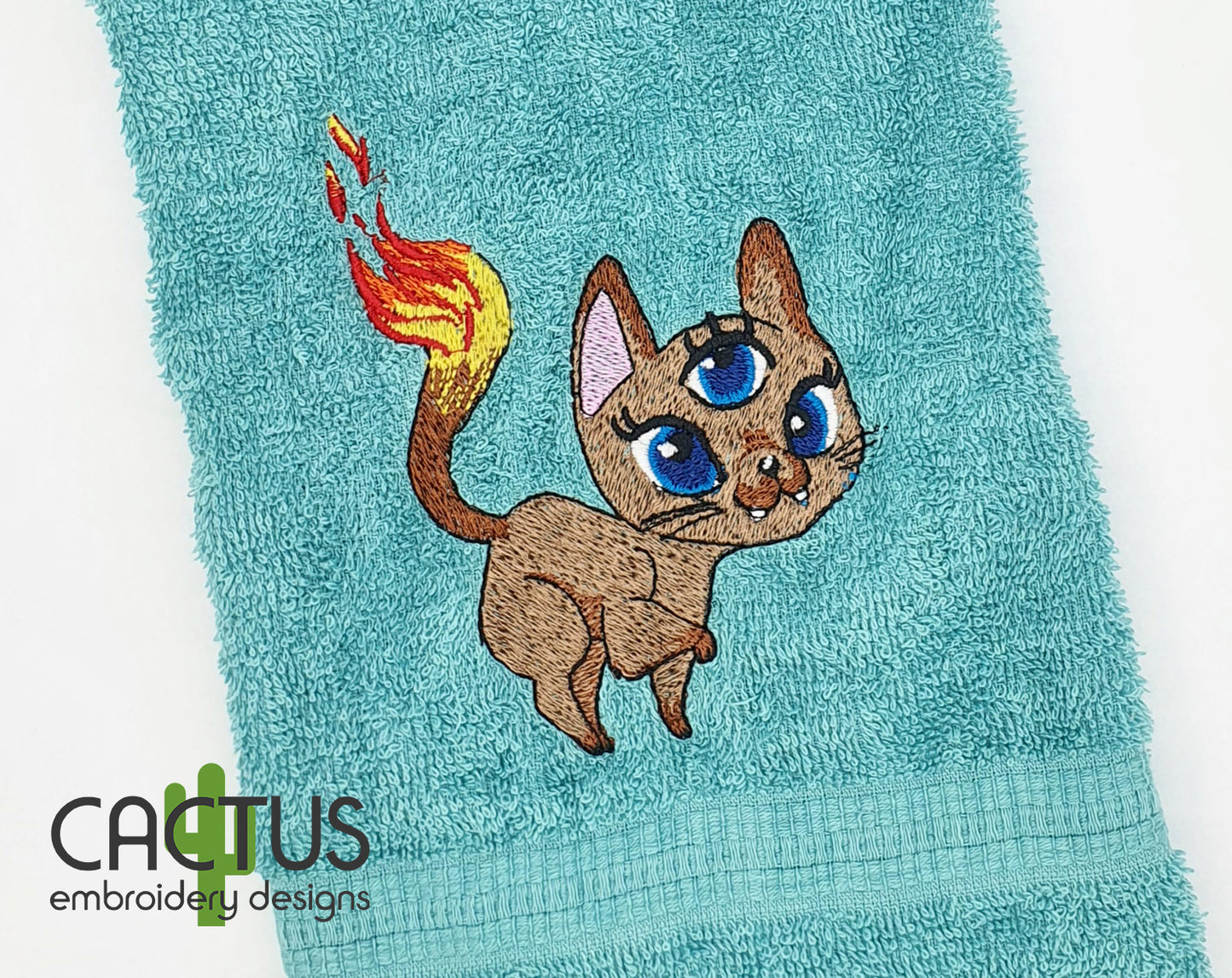 Three Eyed Cat Embroidery Design