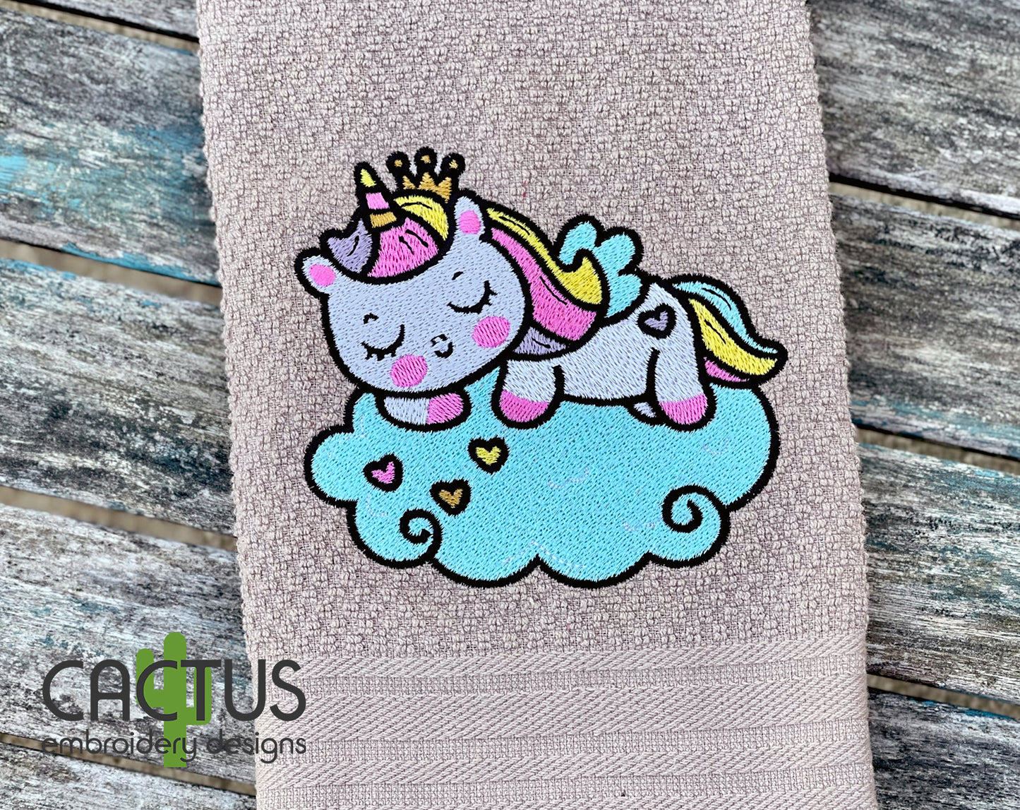 Unicorn on a Cloud Embroidery Design