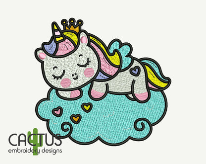 Unicorn on a Cloud Embroidery Design
