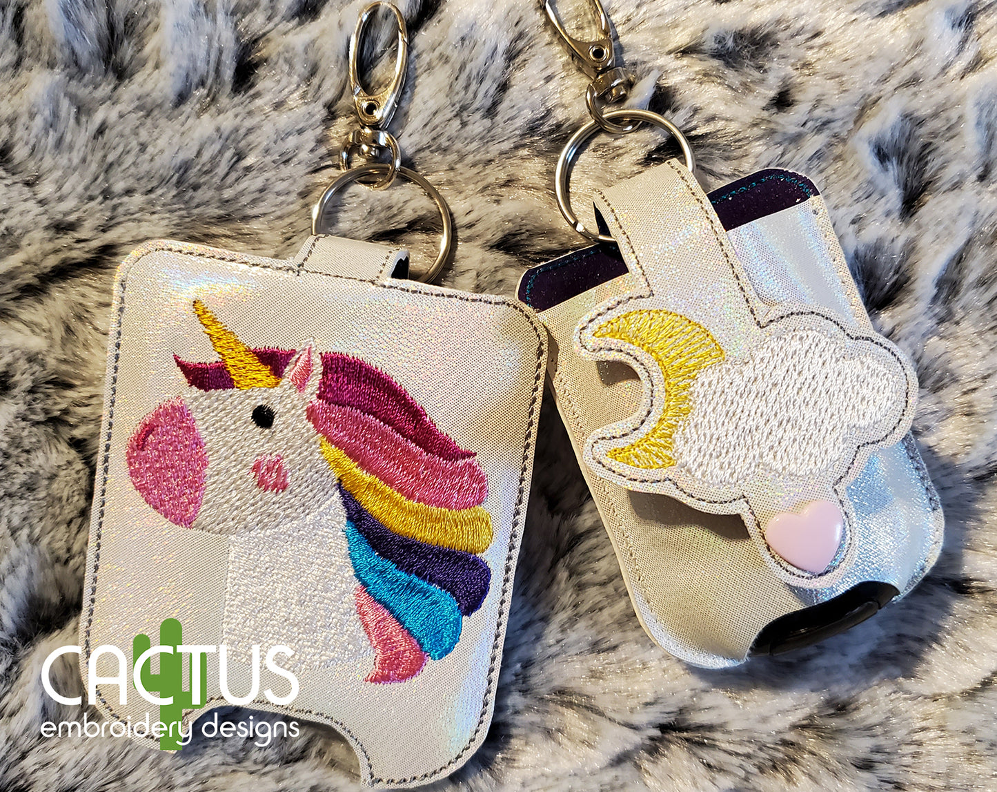 Unicorns Set of Zipper Bags, Charm\Zipper Pull & Sanitizer Holder