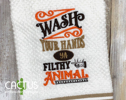 Wash Your Hands Embroidery Design