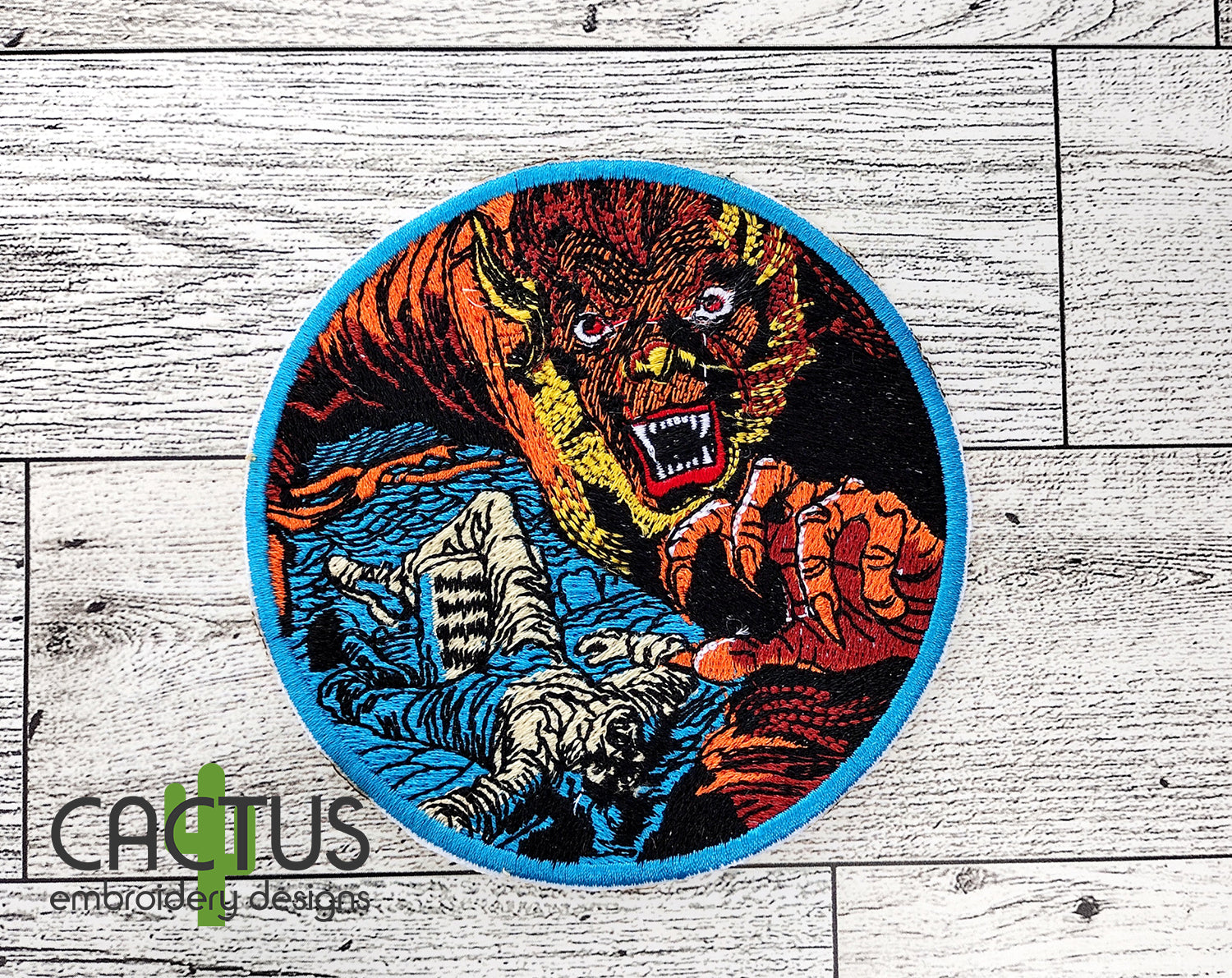 Werewolf Patch Embroidery Design – Cactus Embroidery Designs