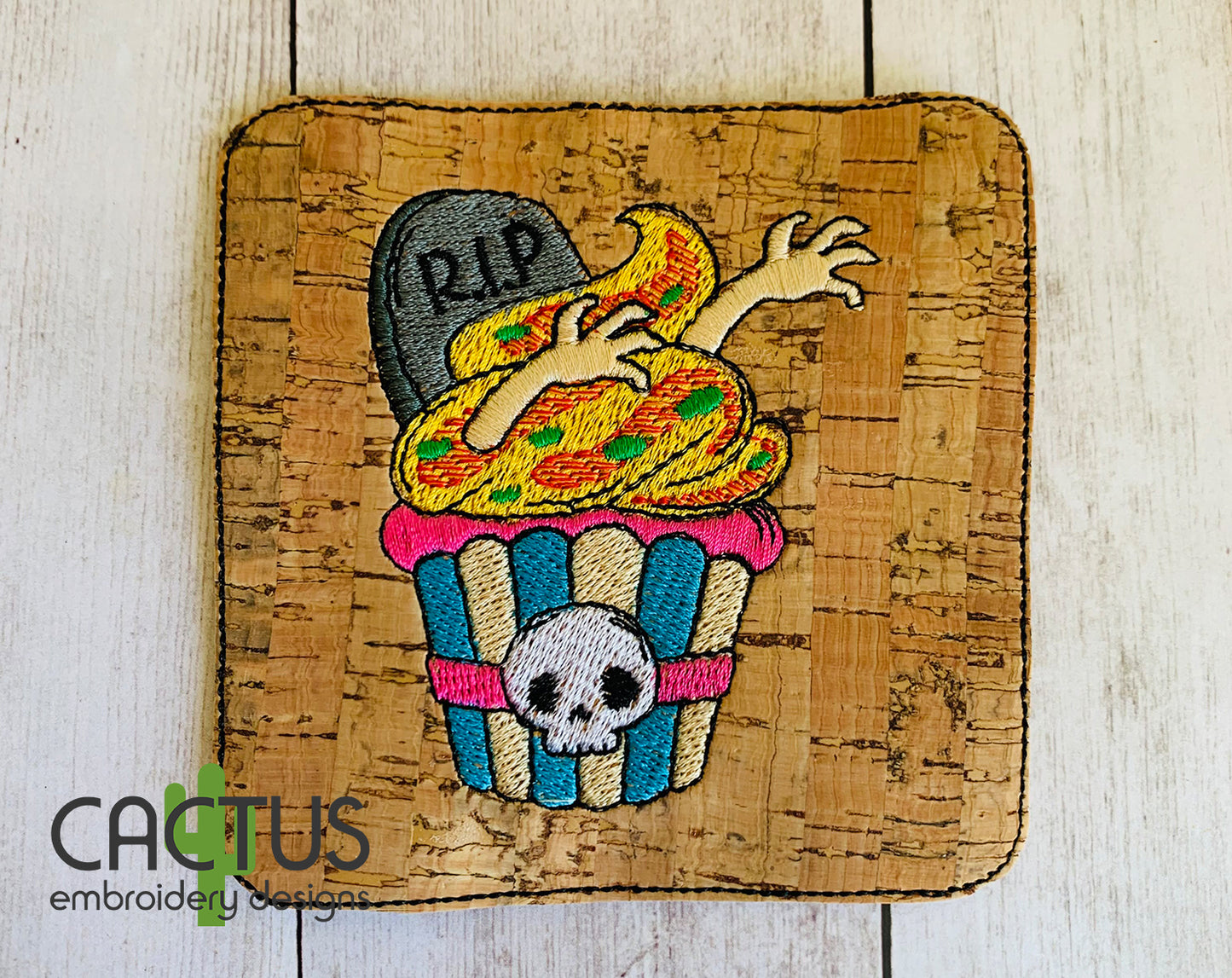 Zombie Cupcake Embroidery Design