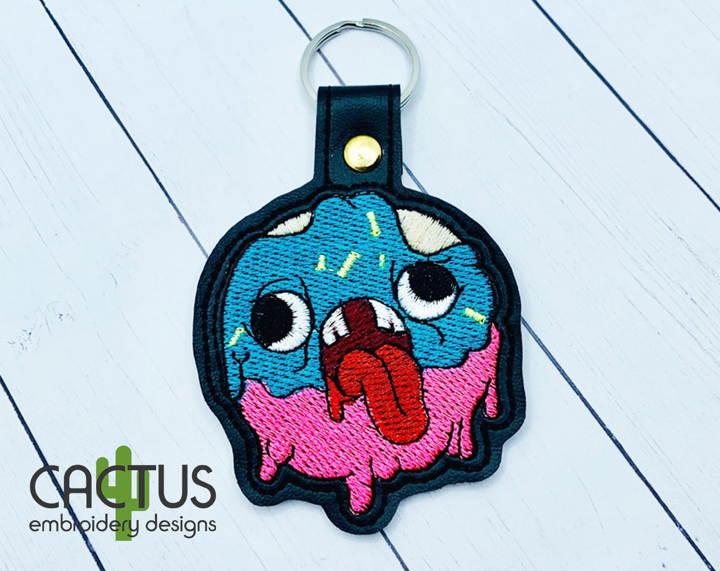 Zombie Donut Snap Tab & Eyelet Fob